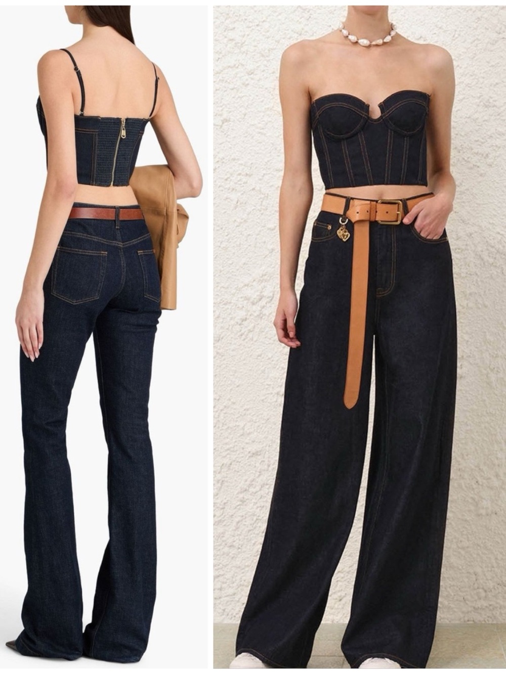 ZIMMERMANN Crush Denim Corset Top - Picture 3 of 16